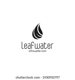 silhouette of water icon and leaf vector eps 10 download