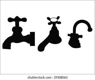 silhouette of a water tap