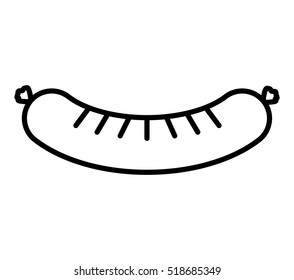silhouette with wavy raw sausage