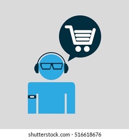 silhouette wearable technology shopping vector illustration eps 10