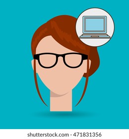 silhouette web internet app vector illustration graphic