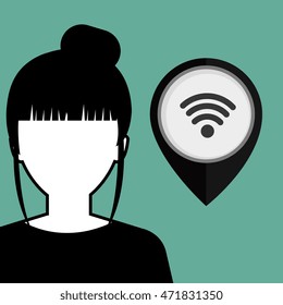 silhouette web internet pin vector illustratio graphic