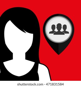 silhouette web internet pin vector illustration graphic