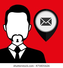 silhouette web internet pin vector illustration graphic