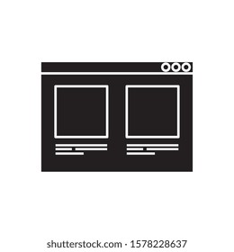 silhouette of web page template isolated icon vector illustration design