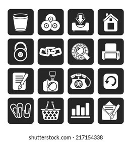 Silhouette Website and internet icons - vector icon set