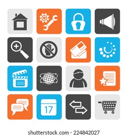 Silhouette Website and internet icons - vector icon set