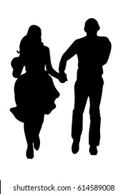 Silhouette wedding bridegroom bride embrace vector