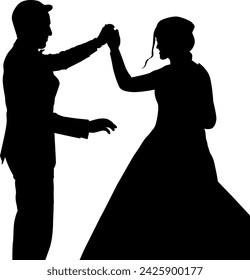 Silhouette of wedding couple picture