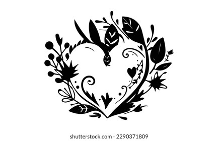 silhouette wedding frame and flower frame  for wedding 