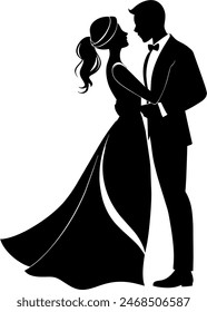 silhouette of a wedding love bride groom lovebirds