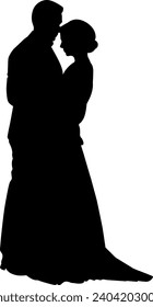 silhouette of wedding photo vector