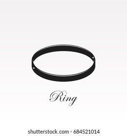 Silhouette wedding ring vector illustration.