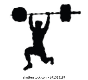 silhouette of weightlifter with a barbell