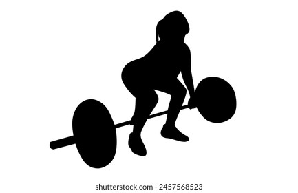 silhouette of weightlifter woman vector illustration