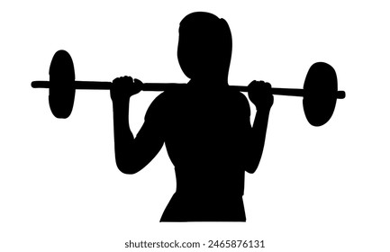 silhouette of weightlifter woman vector illustration