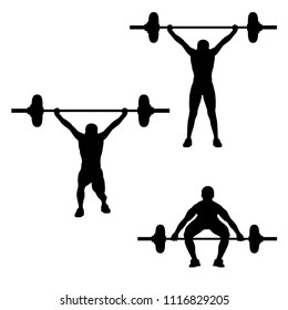 silhouette Weight-lifting cartoon shape vector design