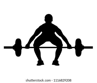 silhouette Weight-lifting cartoon shape vector design
