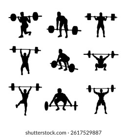 silhouette weightlifting collection set simple design