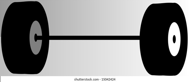 silhouette of weightlifting discs	