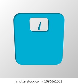 silhouette of weights, simple symbol. Paper design. Cutted symbol with shadow