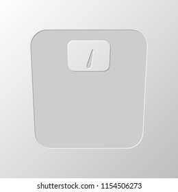 silhouette of weights, simple symbol. Paper design. Cutted symbol. Pitted style