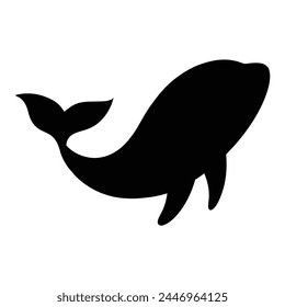 silhouette of a whale on white