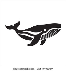 silhouette  whale vector design art