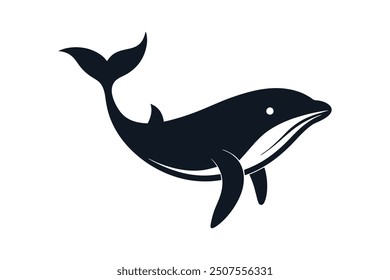 a silhouette of whale vector illustration