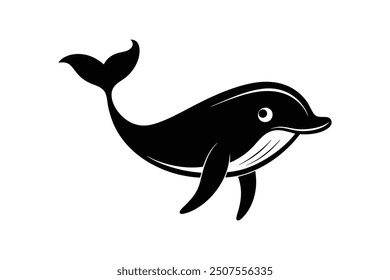 a silhouette of whale vector illustration