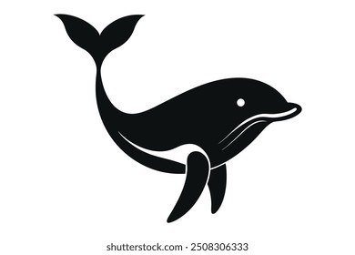 uma silhueta de ilustração de vetor de baleia