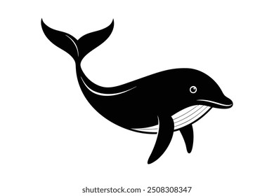 a silhouette of whale vector illustration
