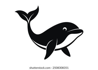a silhouette of whale vector illustration
