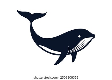 a silhouette of whale vector illustration
