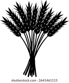 Silhouette Of A Wheat Stalk Bundle - High Quality Vector Graphic