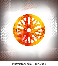 The silhouette of the wheel