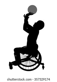 Silhouette of the wheelchair basketball