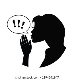 Silhouette of whispering woman 