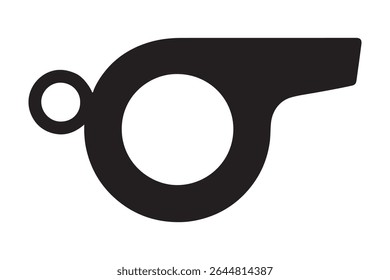 Silhouette of a whistle with a ring on a white background