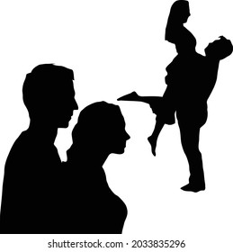 Silhouette with a white background