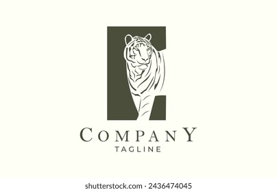 silhouette white tiger head logo design a logo design that illustrates a portrait of a white tiger with only the front view running.