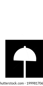 silhouette of a white umbrella