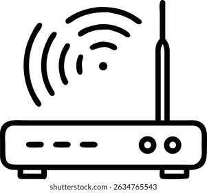Silhueta wi fi ícone do roteador no fundo transparente para web e design gráfico