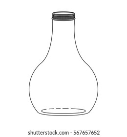 silhouette wide glass bottle down