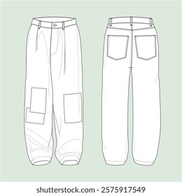 silhouette wide-leg jeans, loose jeans, outline jeans