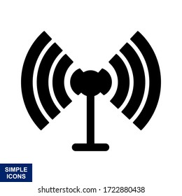 Silhouette Wifi signal antenna icon. modem and router with a white background. Vector illustration
