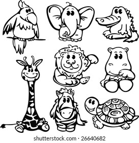 Silhouette  of wild animals, vector