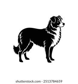 Silueta de perro pastor australiano salvaje Vector Clipart diseño