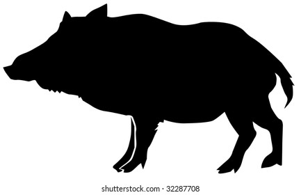 Silhouette von Wildschweinen