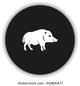 Silhouette of the wild boar. Flat illustration.